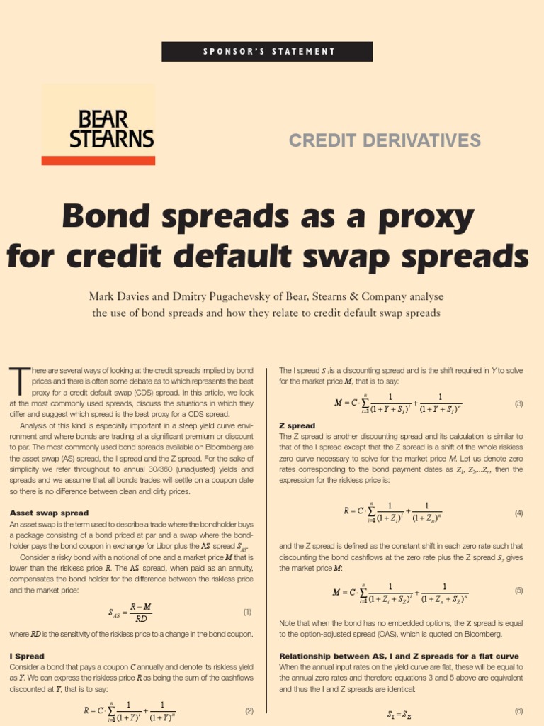 Pugachevsky Bond to CDS Spreads Swap (Finance) Bonds (Finance)