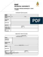 Industry Defined Problem/Project (Idp) Statement Form: Student Particulars