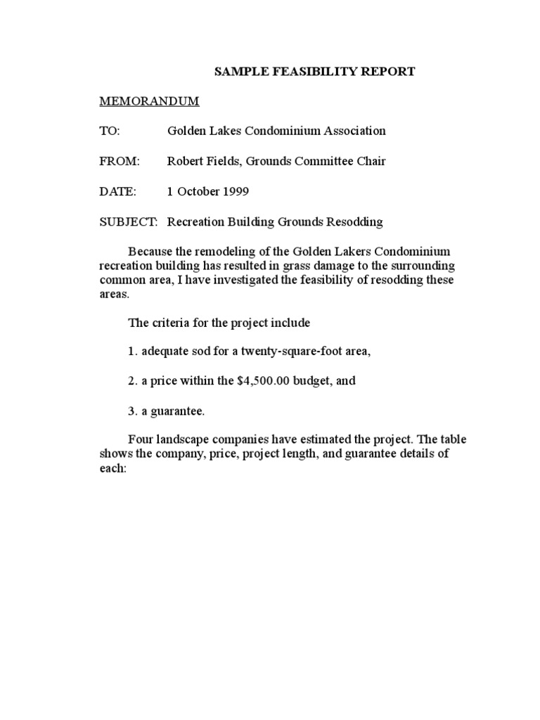 Feasibility study report for construction project pdf image