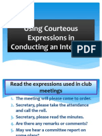 Using Courteous Expressions in Conducting An Interview