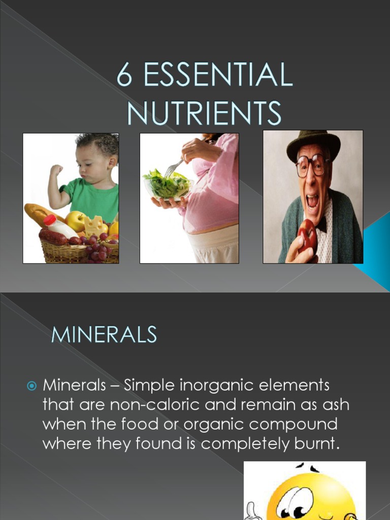 6 Essential Nutrients PDF Carbohydrates Vitamin