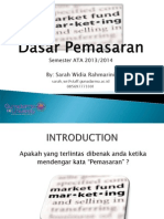 Dasar Pemasaran - Sarah WR (Univ. Gunadarma)