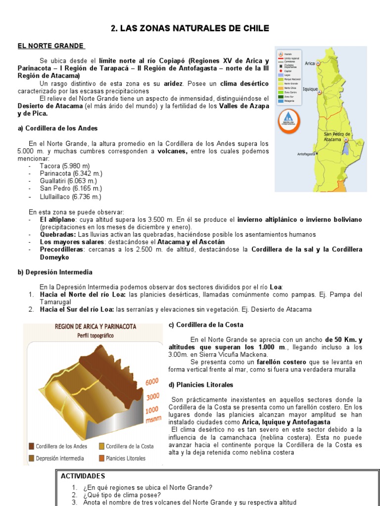 Norte Grande y Norte Chico | PDF | Andes | Geomorfología