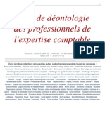 Deontologie Expertise Comptable