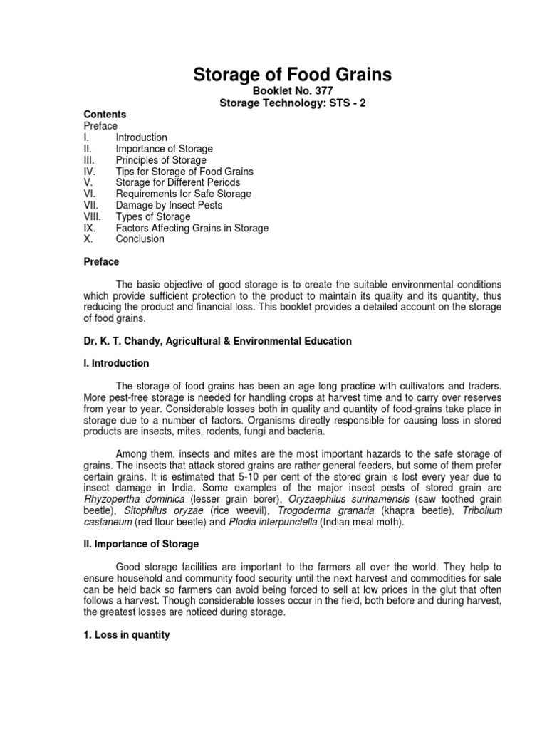 Storage of Food Grains377 PDF Warehouse Cereals