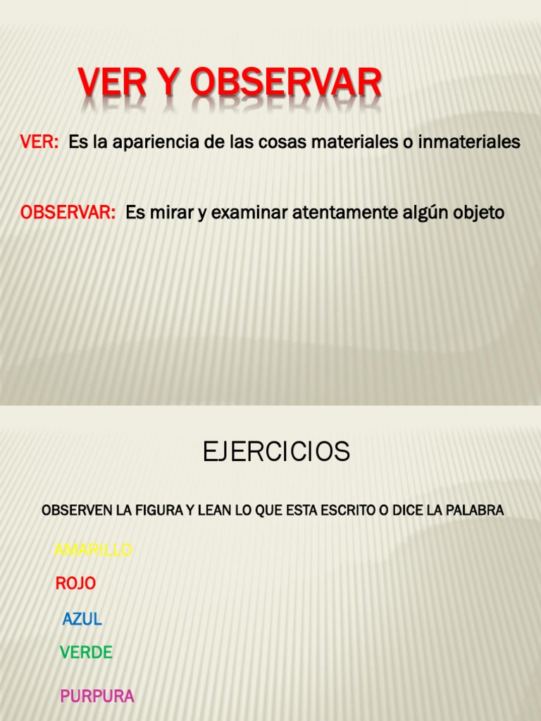 Diferencias entre ver, mirar y observar | PDF | Crecimiento personal y ...