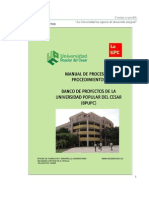 Manual de Procesos y Procedimientos Del Banco de Proyectos