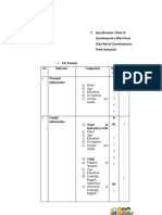 Specification Table