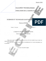 BAC Sciences Et Techniques Sanitaires Et Sociales Ecrit 2009 ST2S