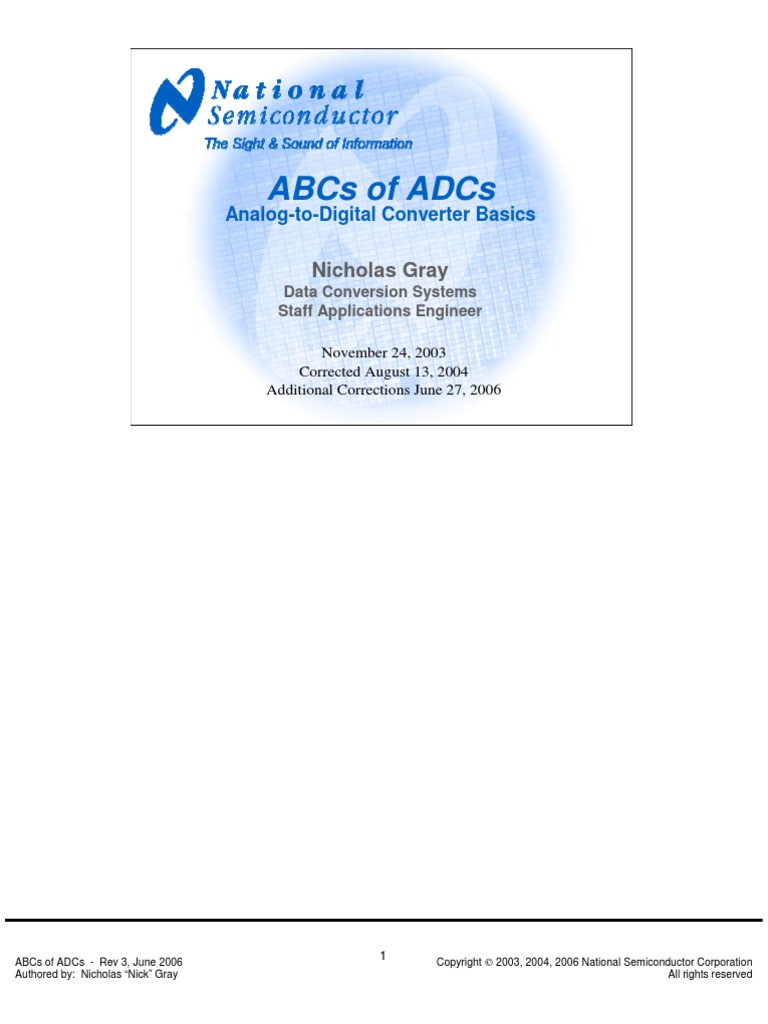 An Abcs Of Adc Pdf Teaching Methods Materials Computers