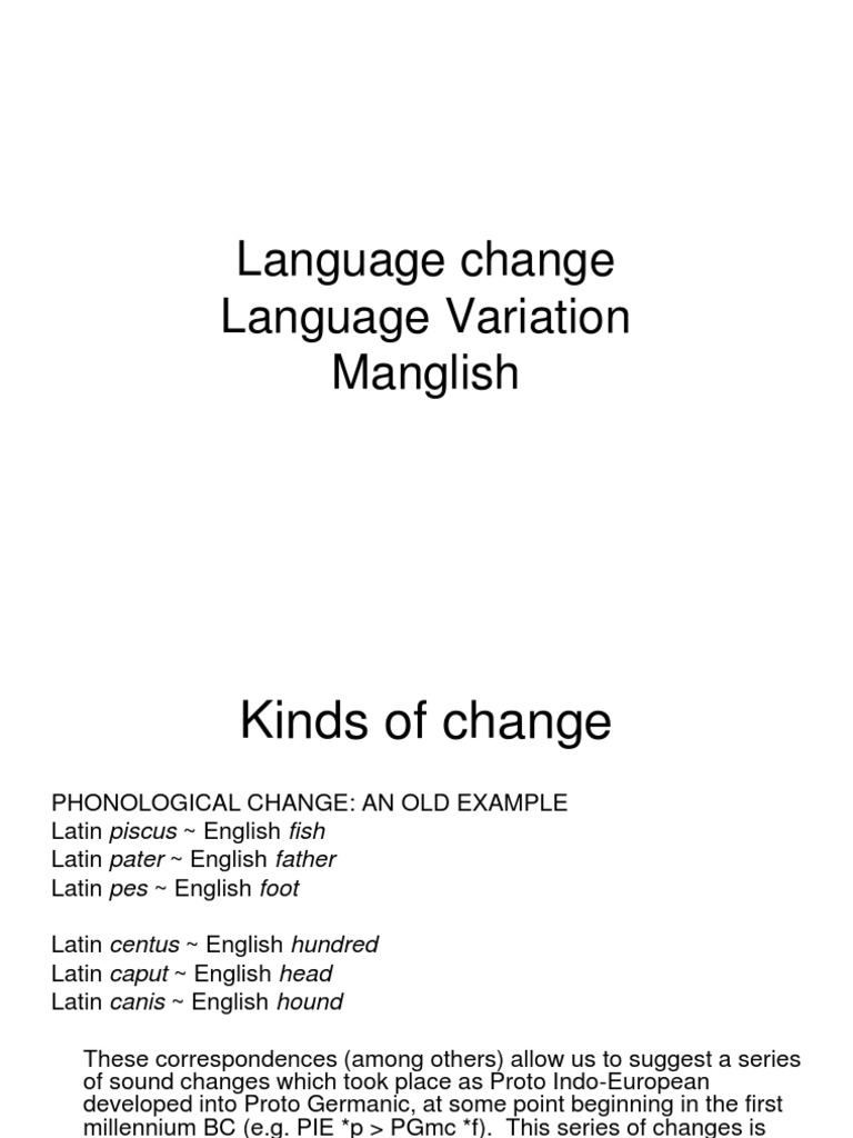 Language Change and Variation | PDF | Dialect | Semantics