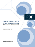 Statistica Aplicata in Stiintele Sociu-umane. Volume I (Romanian)