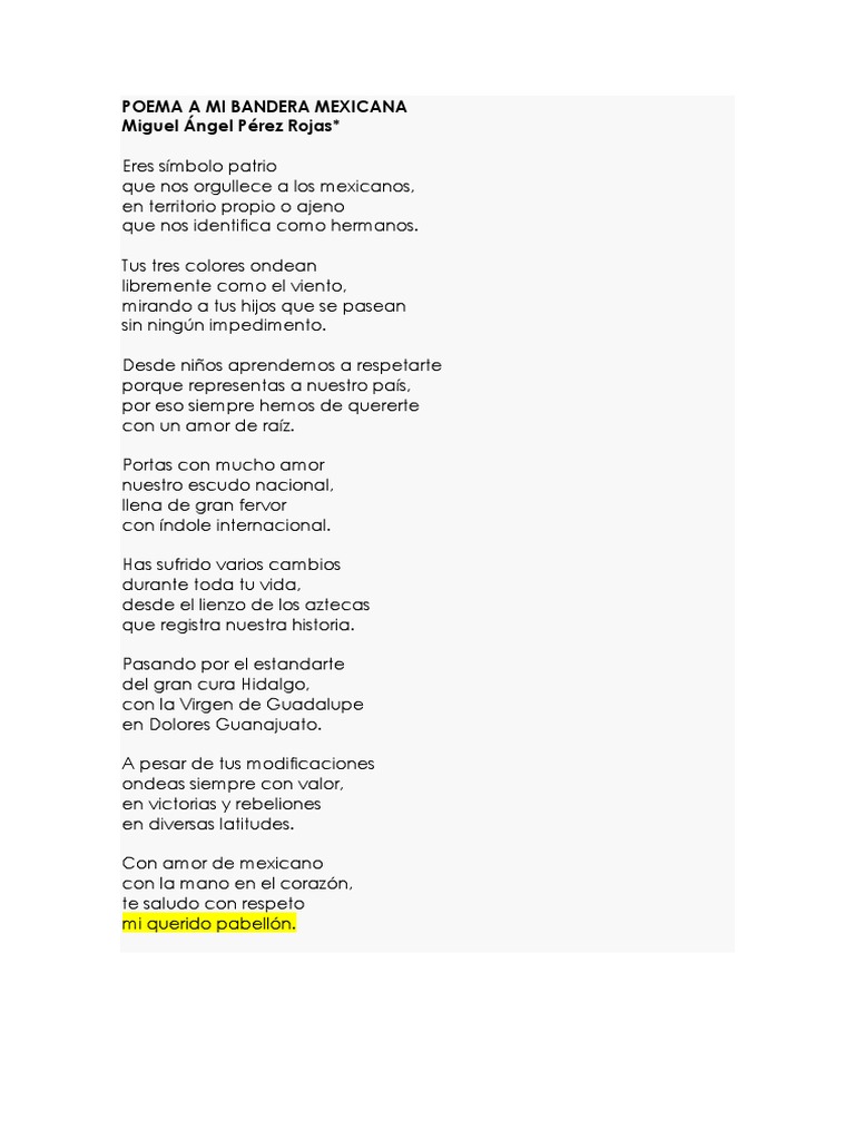 Poema a la Bandera Mexicana | PDF | Poesía