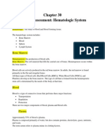Chapter 30 Nursing Assessment Hematologic System