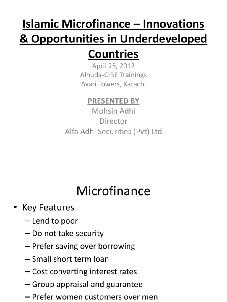 Islamic Microfinance | PDF