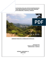 Dictamen Sobre La Situacion Actual Del Sitio de Construccion de Una Obra Toma Para Abastecimiento de Agua Para Consumo Humano de Candelaria,Togopala,Intibuca