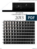 Calendario Lunar Año 2013 - (Ecuador - )