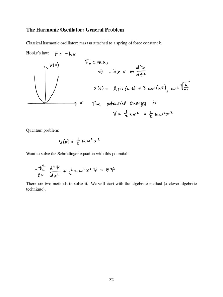 The Harmonic Oscillator: General Problem | PDF | Science & Mathematics ...