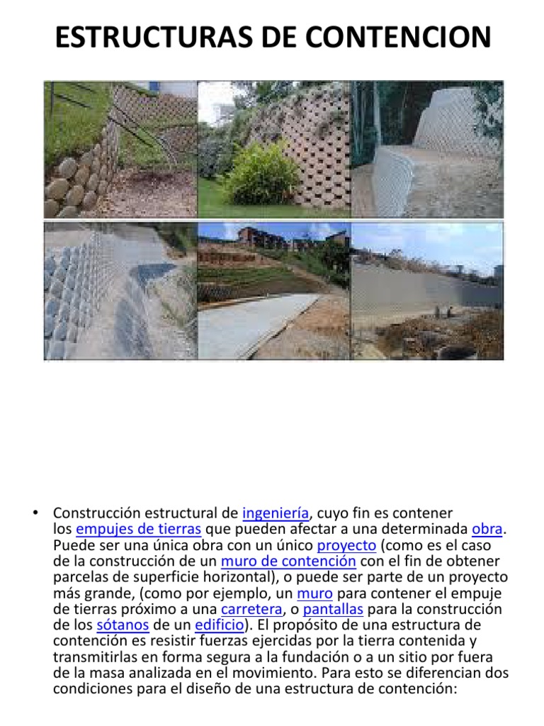Estructuras de Contencion PDF Fundación (Ingeniería) Hormigón