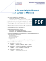 Shipping Procedure and Measuring Guide