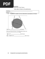 Guía sobre Círculo y Circunferencia 8º