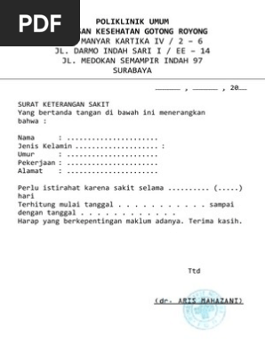 Surat Keterangan Sakit