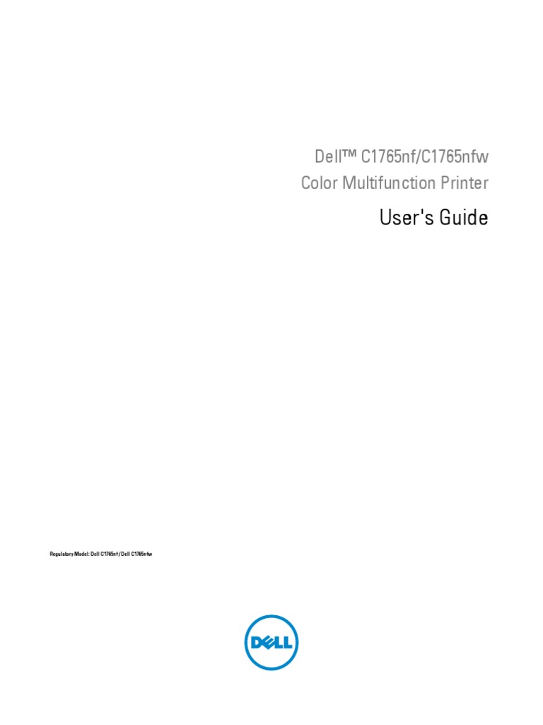 Dell™ C1765nfw Color Multifunction Printer User's Guide | PDF ...