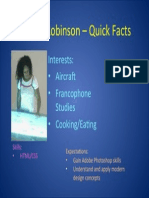 La'Cole Robinson - Quick Facts: Interests: - Aircra8 - Francophone Studies - Cooking/Eaang