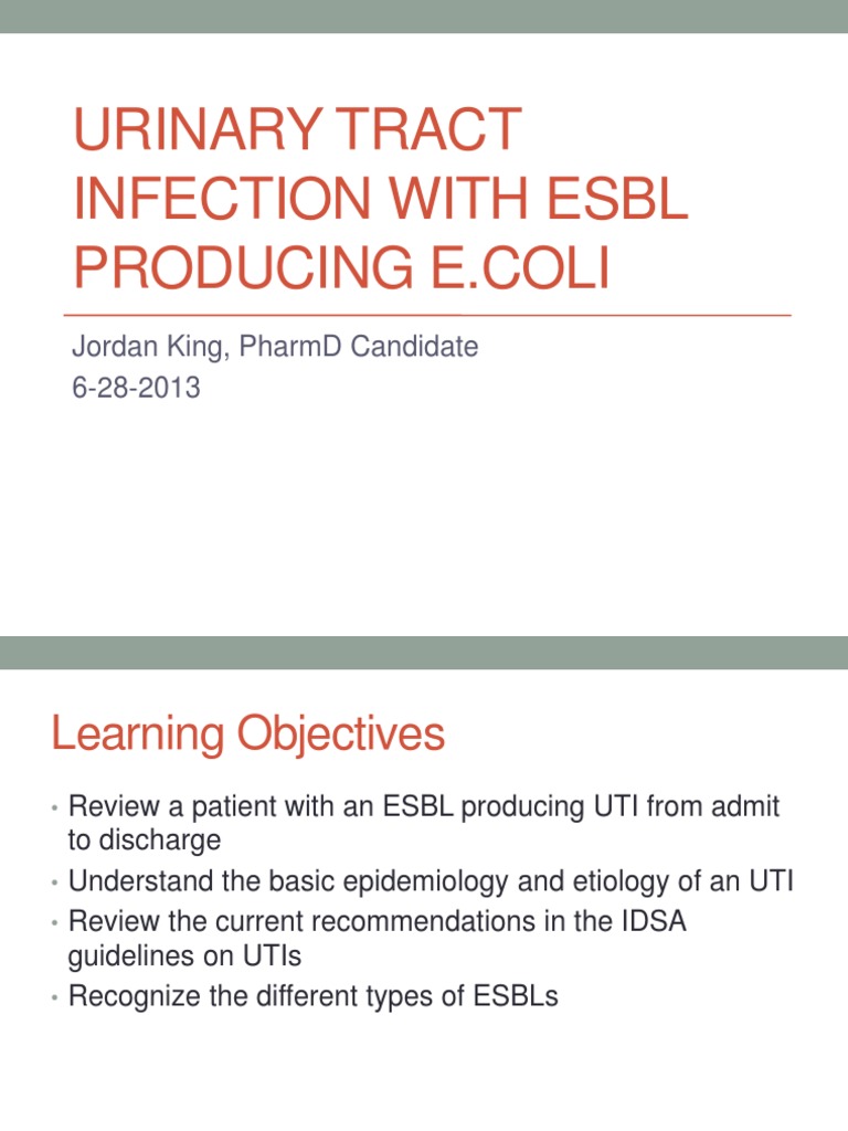 esbl producing e Beta Lactamase Urinary Tract Infection