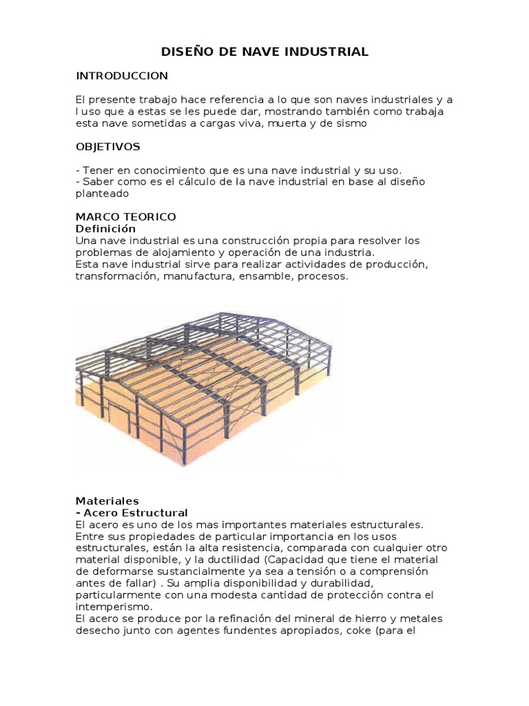 Diseño y Análisis de Naves Industriales | PDF | Arrabio | Acero
