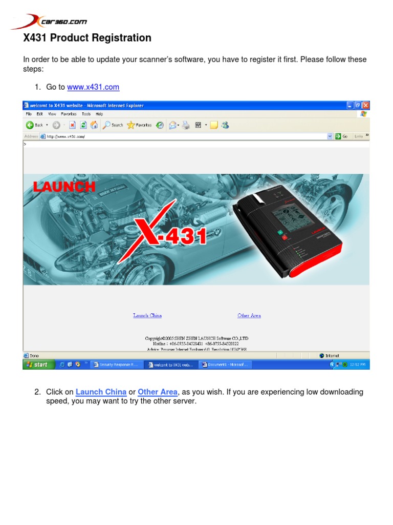 X431 Product Registration and Software Updating | PDF | Business ...