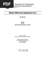 Master Minimum Equipment List: U.S. Department of Transportation Federal Aviation Administration