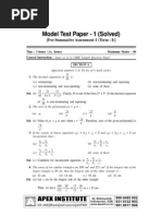 Maths Model Test Paper For Summative Assessment - 1