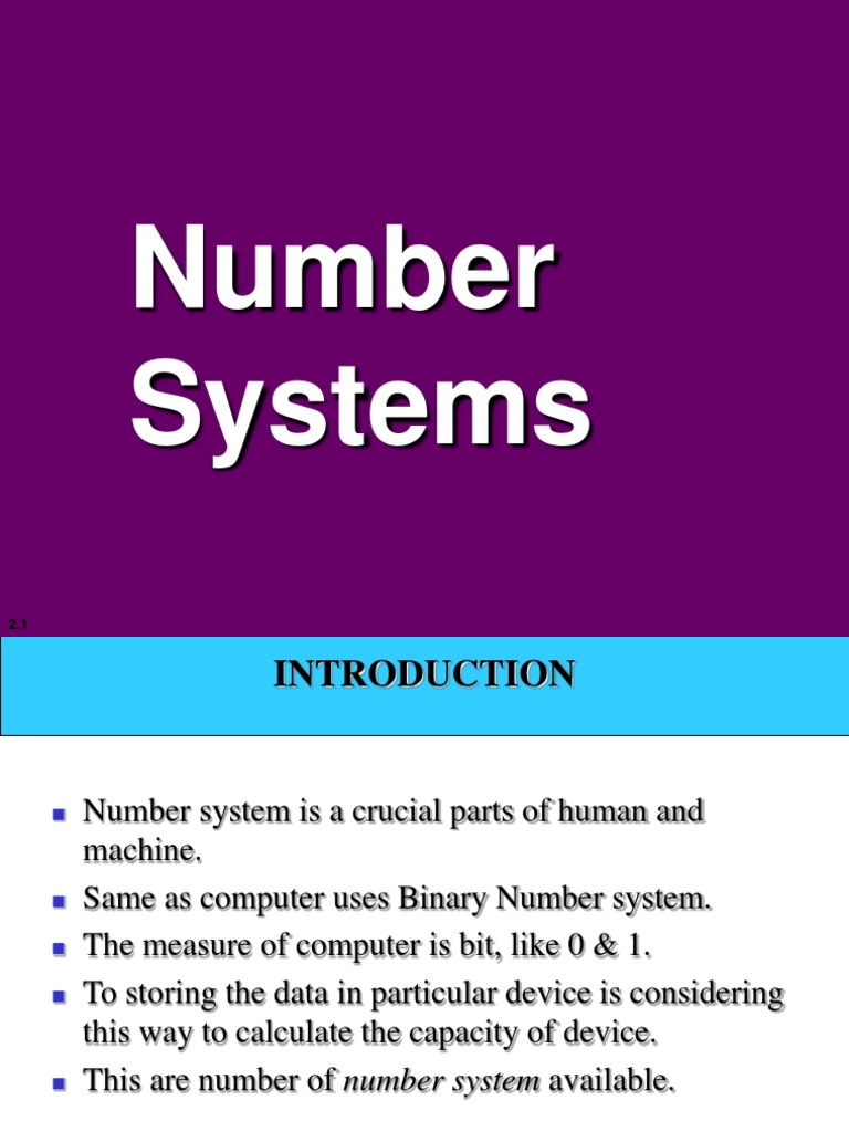 Number System in Computer | PDF | Decimal | Numbers