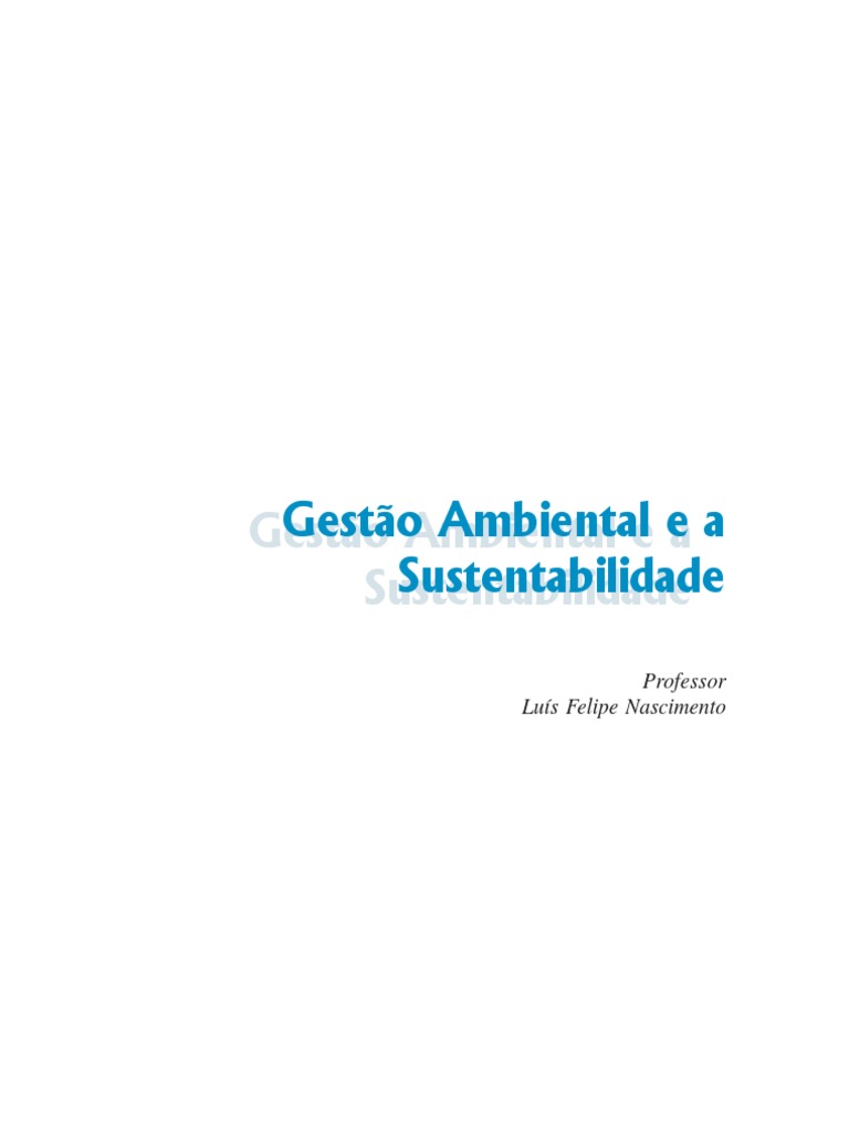 Gestao Ambiental e Sustentabilidade | PDF | Sustentabilidade ...