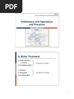 Preliminary Unit Opera/ons and Processes: Intake Structure Presedimenta2on Aera2on Adsorp2on Prechlorina2on