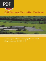 All Saints Catholic College: Prospectus Supplement