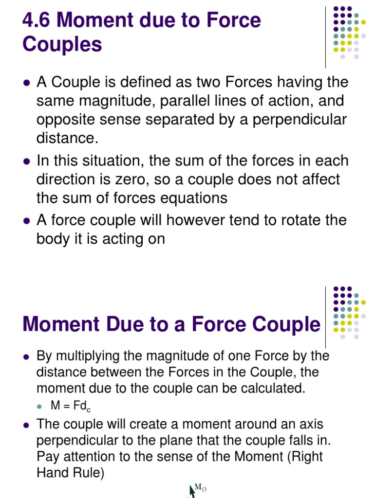 6-Moments Couples and Force Couple Systems - Partb | PDF | Cartesian ...