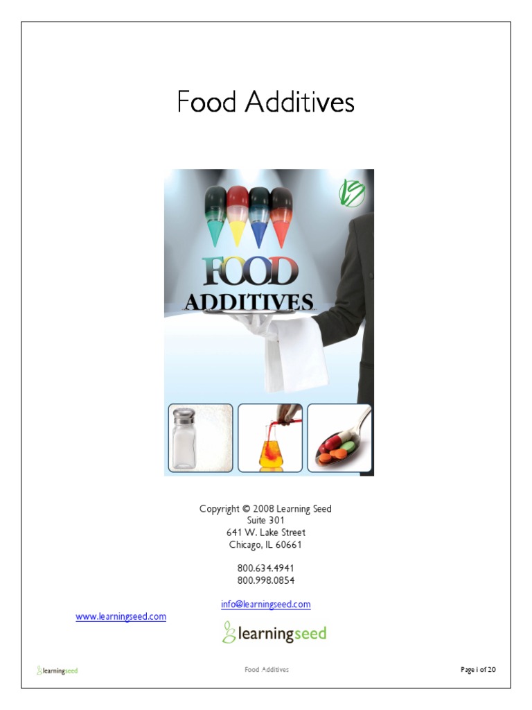 Food Additives Guide | PDF | Flavor | Folic Acid
