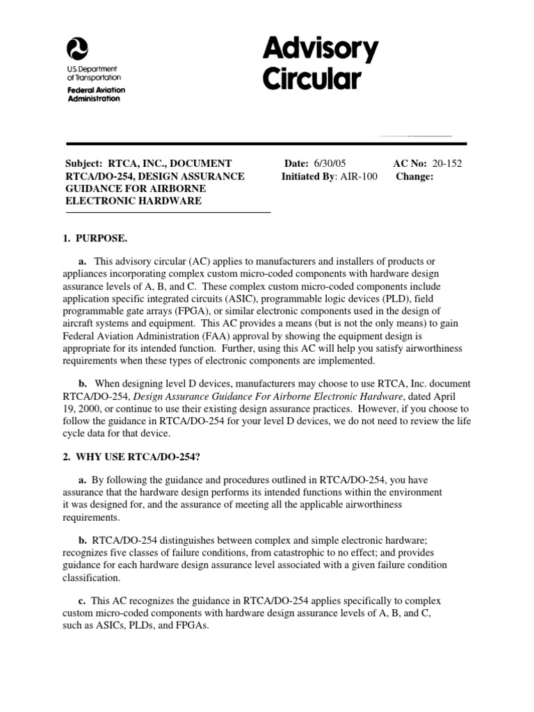 RTCA/DO-254 Design Assurance Guidance | PDF | Field Programmable Gate ...