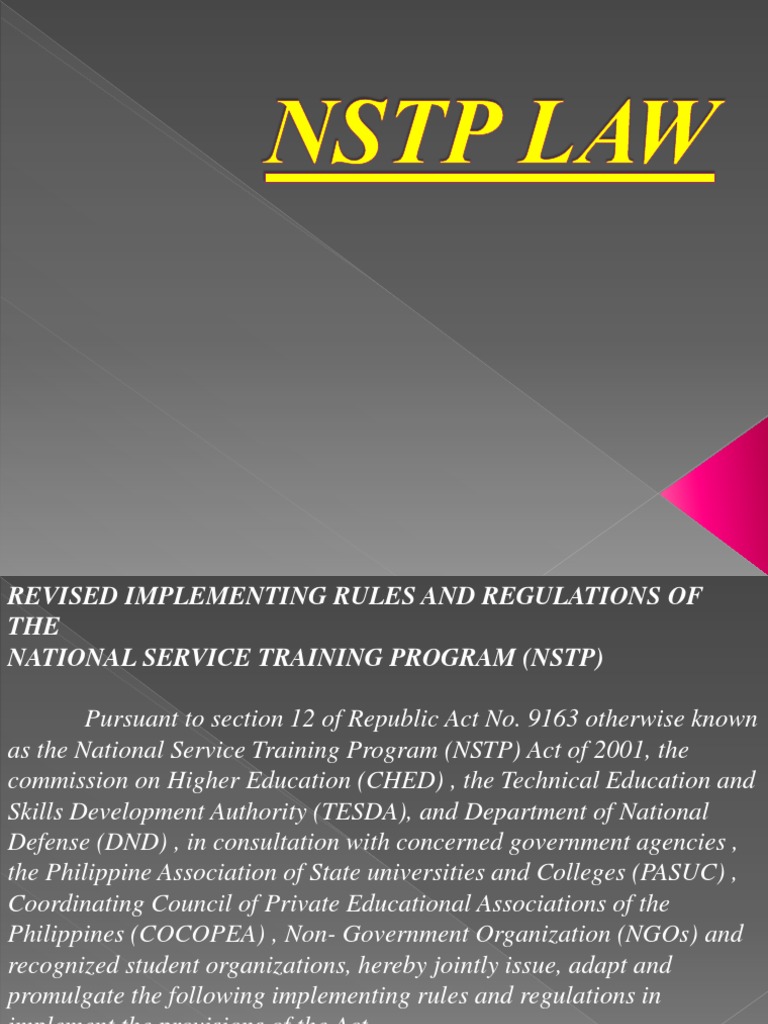 NSTP LAW Reserve Officers' Training Corps National Security