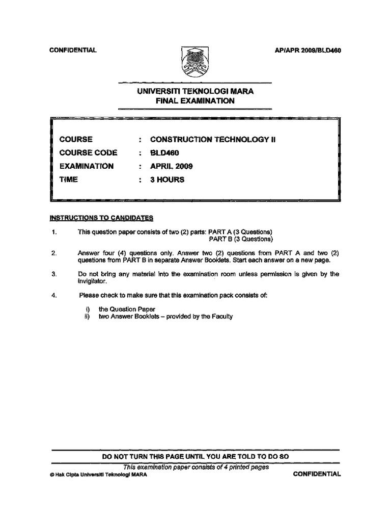 Exam Question Precast Concrete Concrete