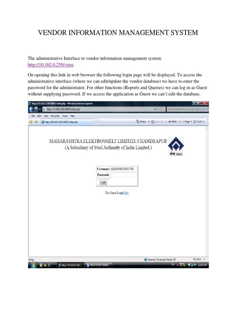 Vendor Information Management System PDF Databases Password