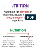 Provision Food Support Life: Nutrition Is The of Materials, Usually in Form Of, To in Organisms