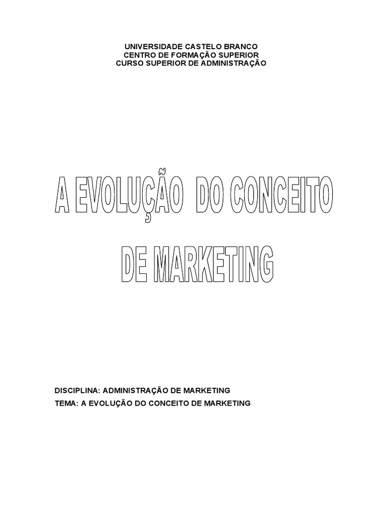 Evolução do Conceito de Marketing | PDF | Marketing | Mercado (economia)