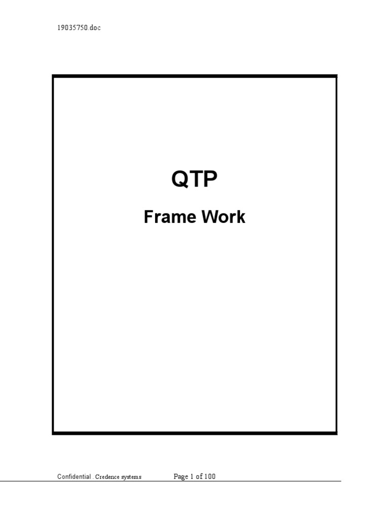 QTP Frame Work | PDF | Parameter (Computer Programming) | Microsoft Windows