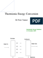 Thermionic Energy Conversion: DR Peter Tanner