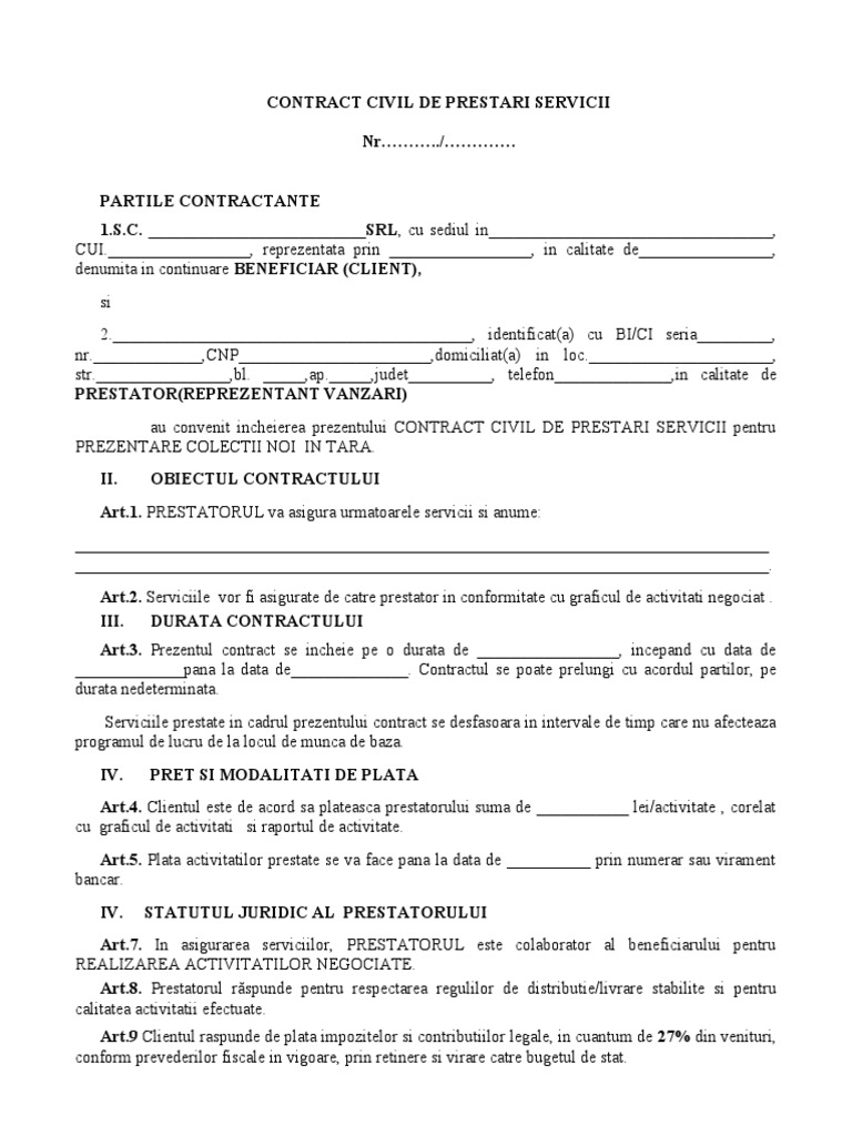 Contract CIVIL Model | PDF