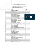 Rajalakshmi Engineering College MG 1351 - Principles of Management - Lesson Plan VI Sem Mechanical Engineering Lecture Hour Topic Unit