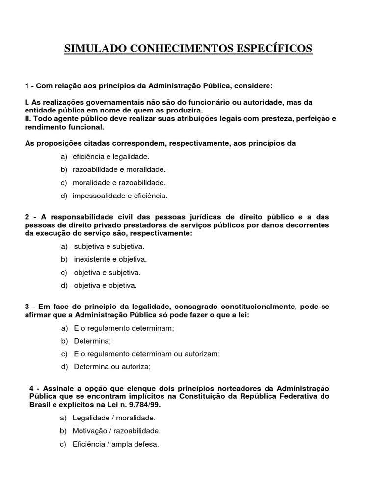 Prova Conhecimentos Especificos Assistente Administrativo | PDF ...